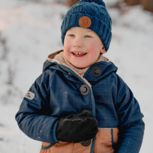 Laste softshell jope "Sled Friends" sinine/pruun