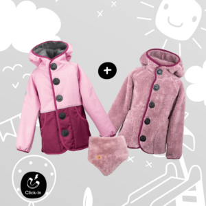 Laste talvekomplekt "Sled Friends" Roosa