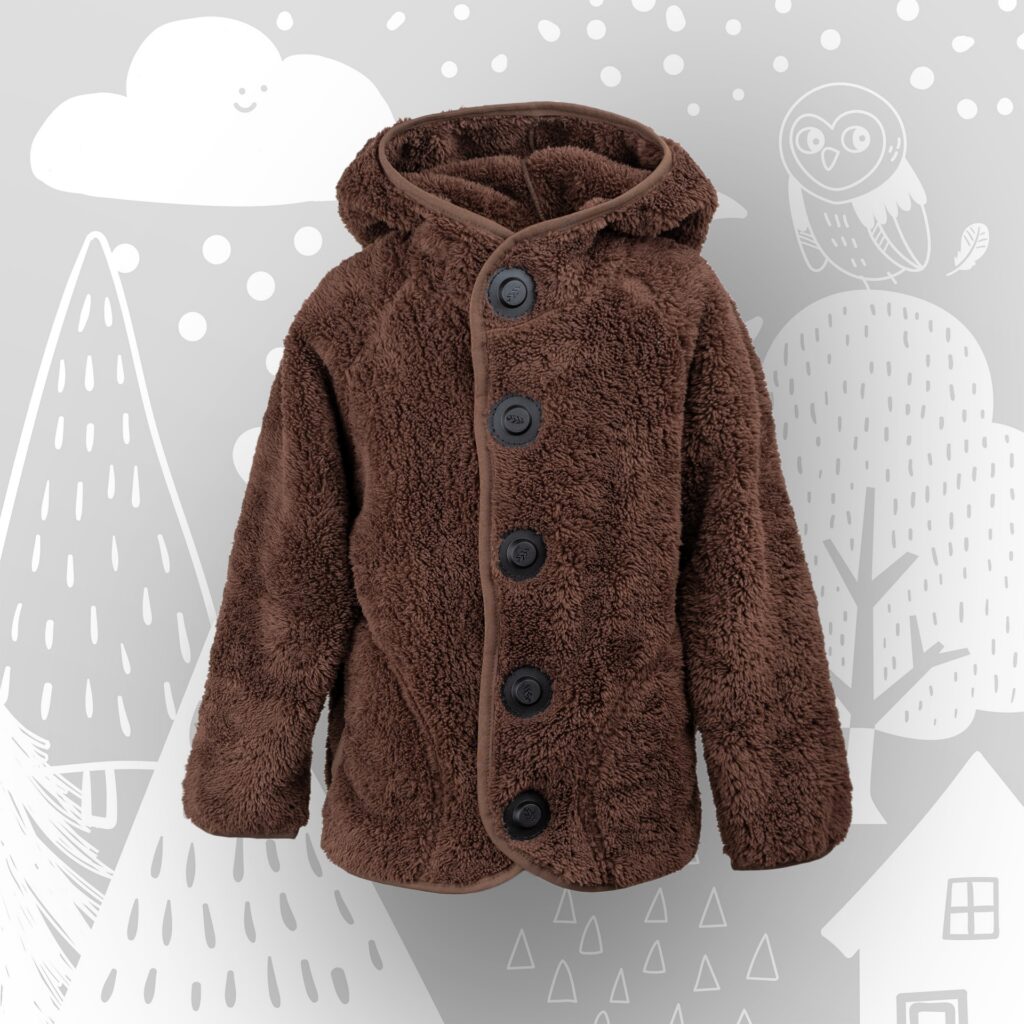 Magnetnööpidega teddyfliis "Brown Bear"
