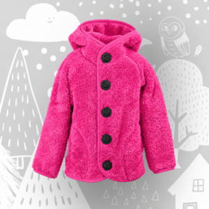 Magnetnööpidega teddyfliis "Pink Panda"