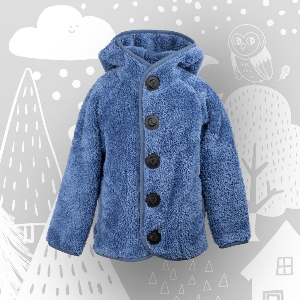 Magnetnööpidega teddyfliis "Blue Bear"