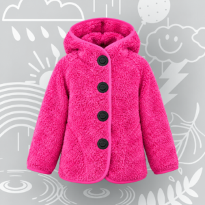 Magnetnööpidega teddyfliis "Pink Panda"<span> - </span>104/110